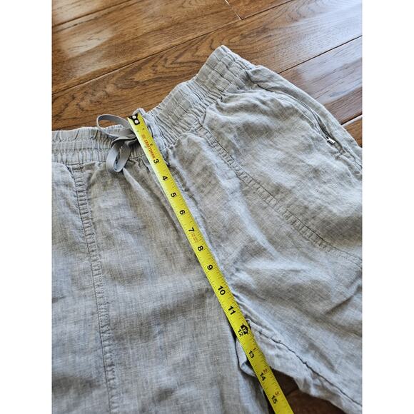 Athleta Linen Cabo Wide Leg Pants Casual Coastal Resort Lagenlook Size L Gray - Picture 5 of 9